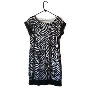 Chico’s Zebra Print Polyester Spandex Blend Tunic Dress 0